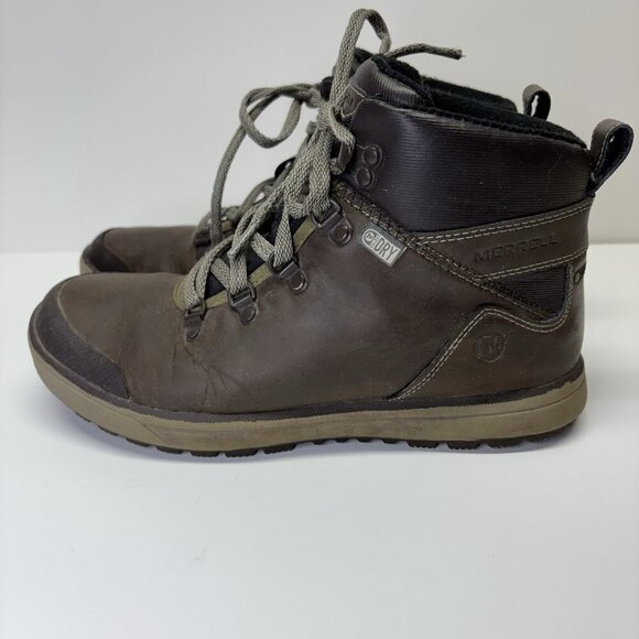 Merrell Black Slate Leather Hiking Boots Mens Size 8 Lace Up Select Warm J23627 - Picture 5 of 13